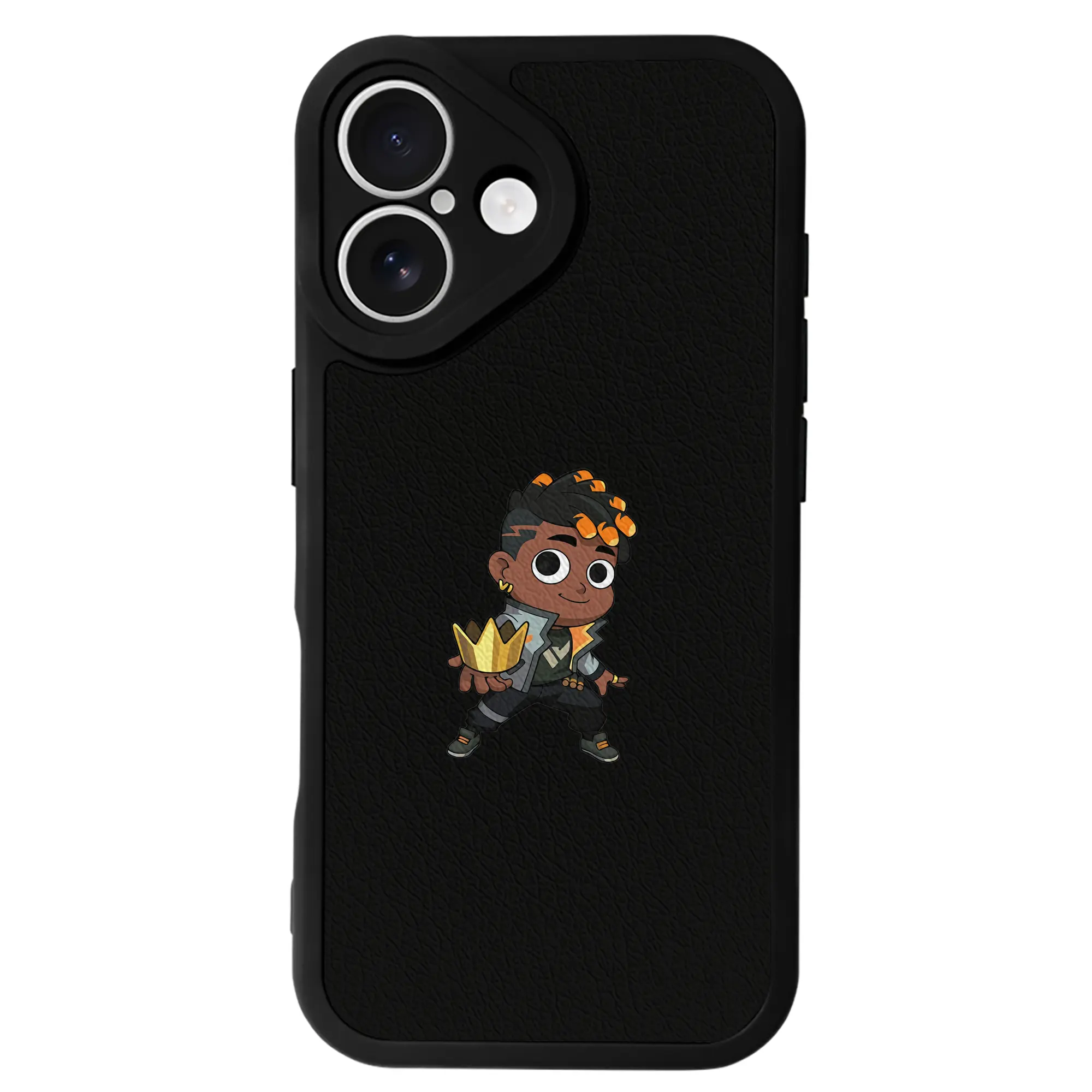 VALORANT グッズ,フェニックス - IPhone 16シリーズ対応 ・ シリコンスマホケース ・ レザー調 ・ 高精度フィット ・ 耐衝撃 ・ ワイヤレス充電対応 ・ 精密カット